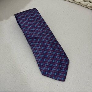 Hermes Purple Tie with Teal Pattern